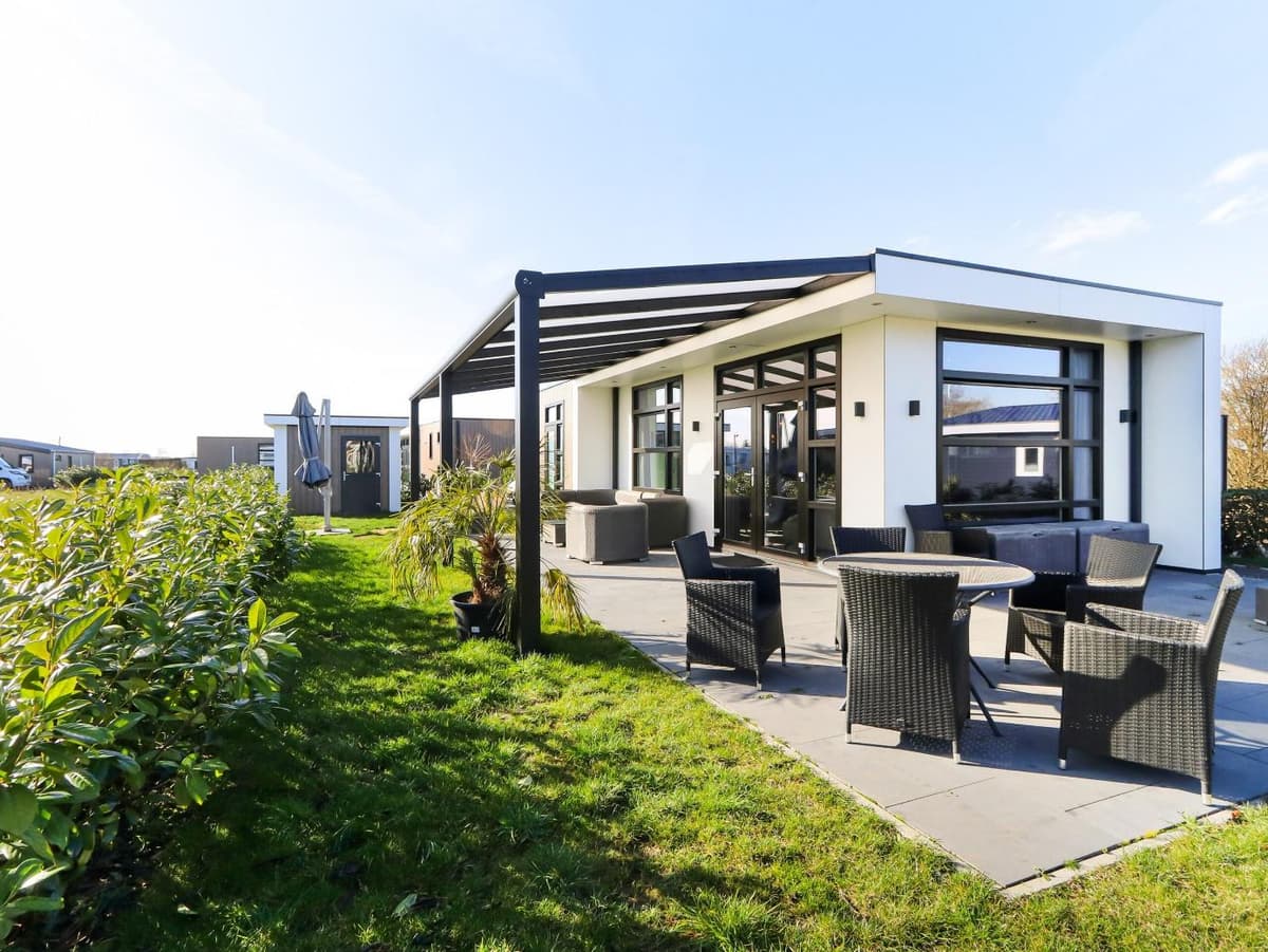Woonkamer van een Vosselman chalet